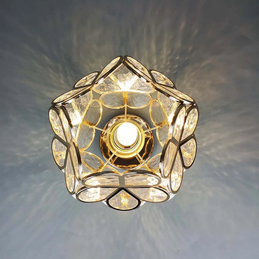 FloraRadiance | Floral Glass Hallway Ceiling Lamp