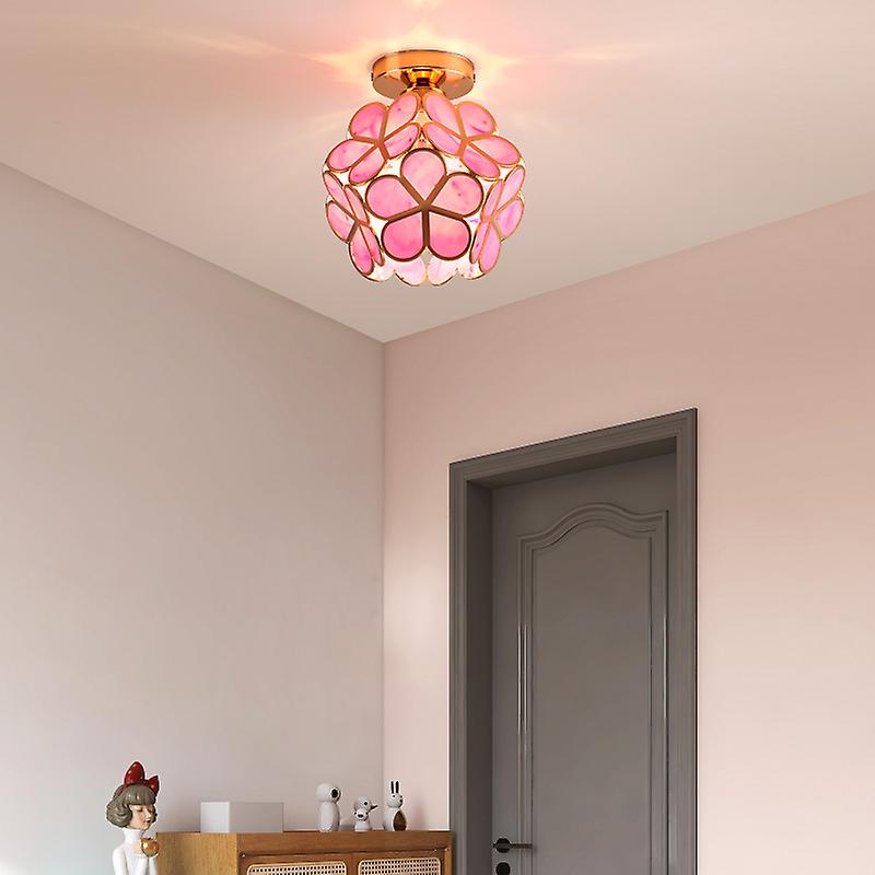 FloraRadiance | Floral Glass Hallway Ceiling Lamp