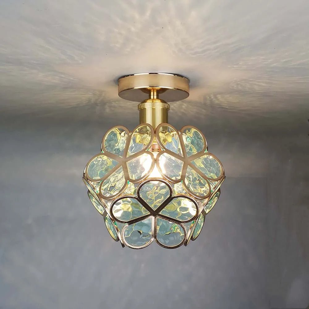 FloraRadiance | Floral Glass Hallway Ceiling Lamp