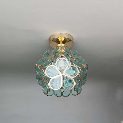 FloraRadiance | Floral Glass Hallway Ceiling Lamp