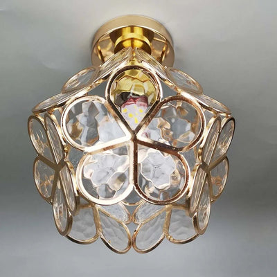 FloraRadiance | Floral Glass Hallway Ceiling Lamp