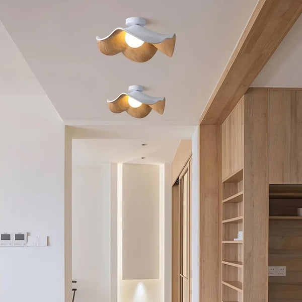 LumeRise | Wooden Lotus Ceiling Lamp