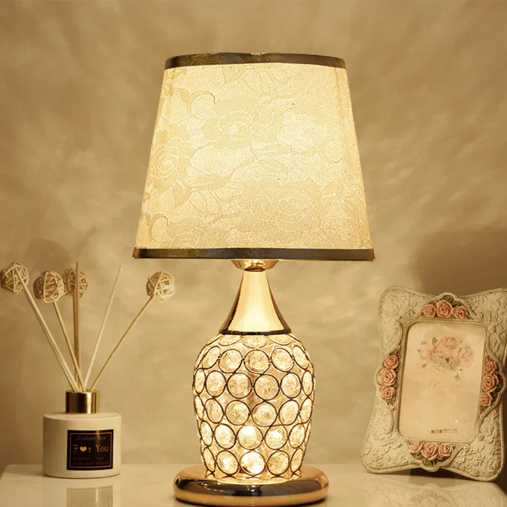 Elegant Crystal Table Lamp for Bedroom and Living Room Decor