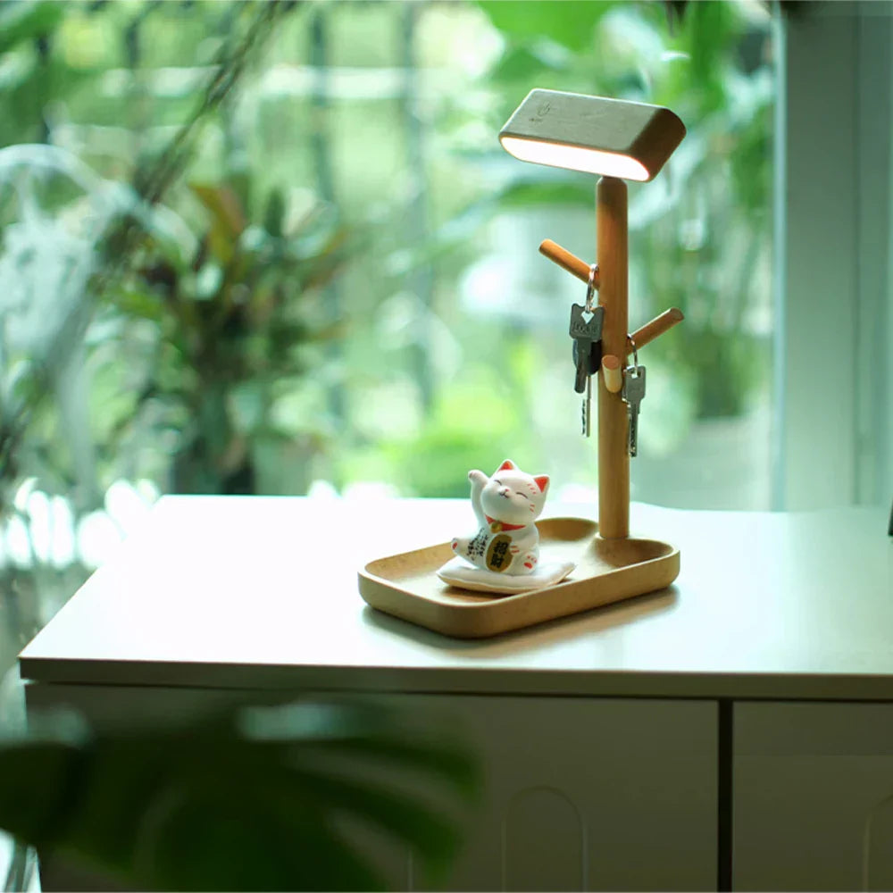 Elegant LED Table Lamp with Storage