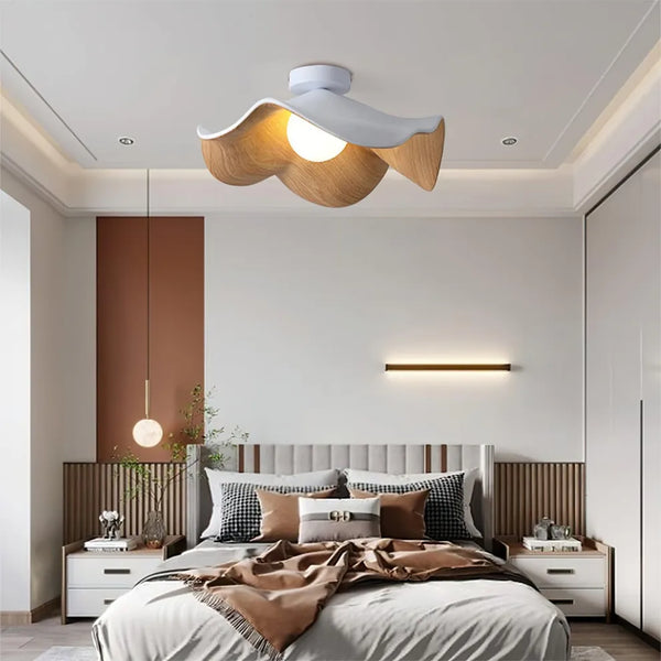 LumeRise | Wooden Lotus Ceiling Lamp