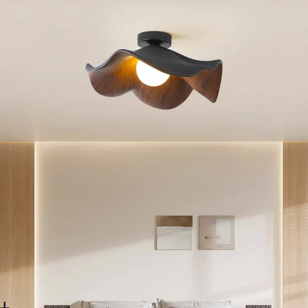 LumeRise | Wooden Lotus Ceiling Lamp