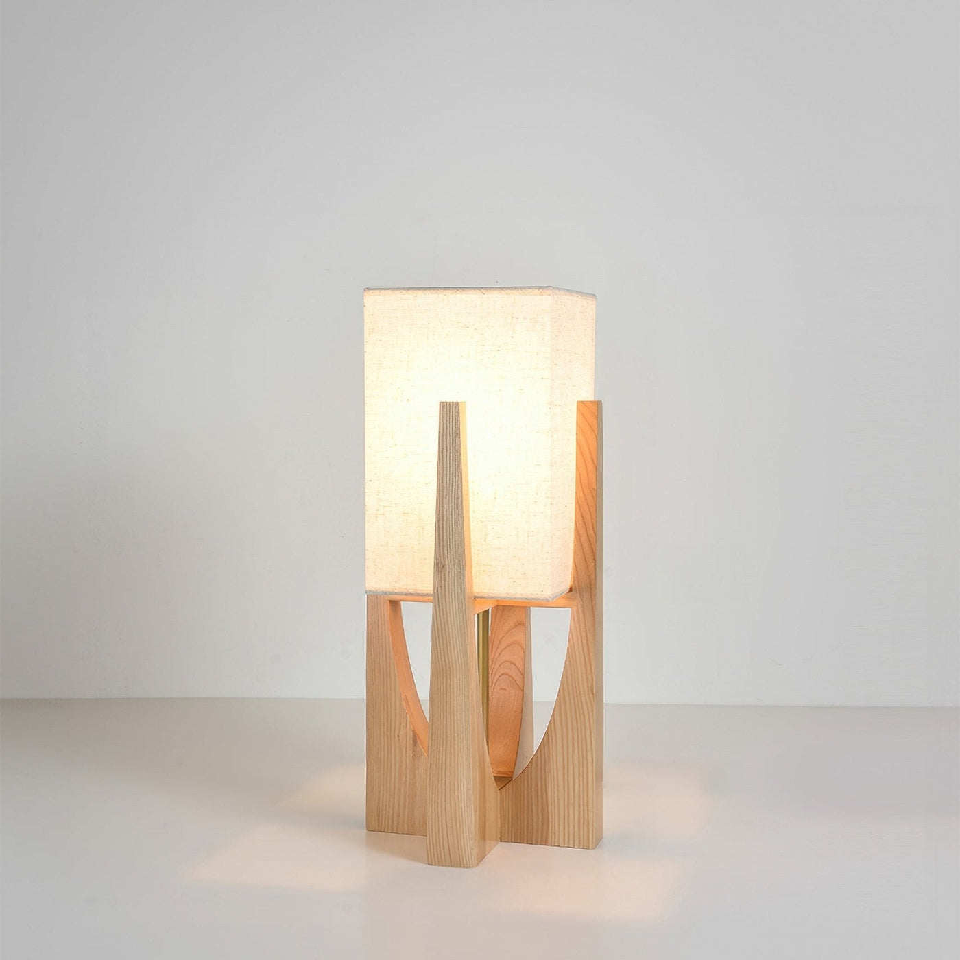 GlowZenith | Stylish walnut floor lamp
