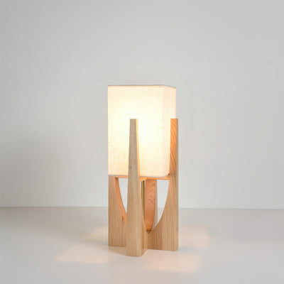 GlowZenith | Stylish walnut floor lamp