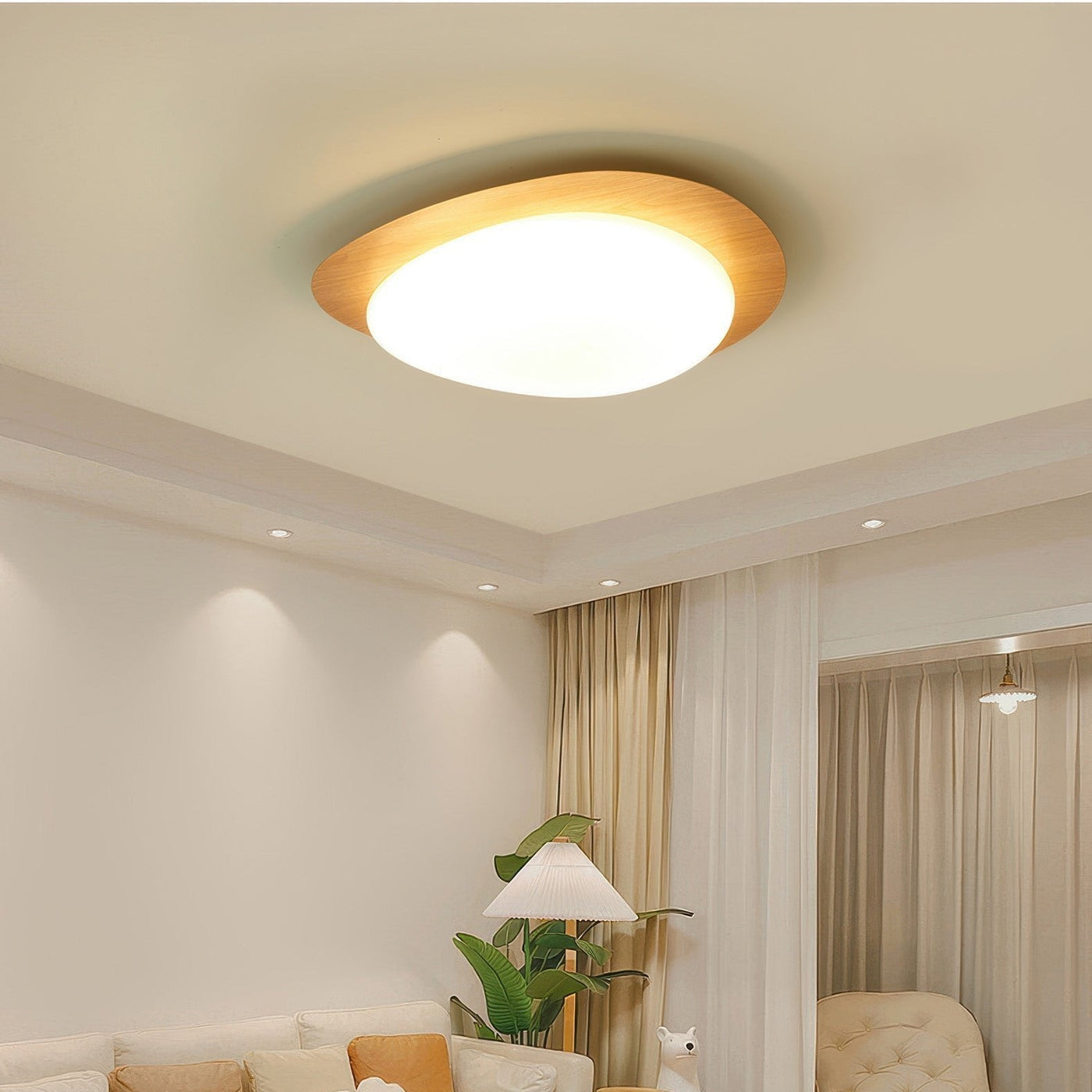 LustrePath | Modern wood grain ceiling light | Lamp Lounge