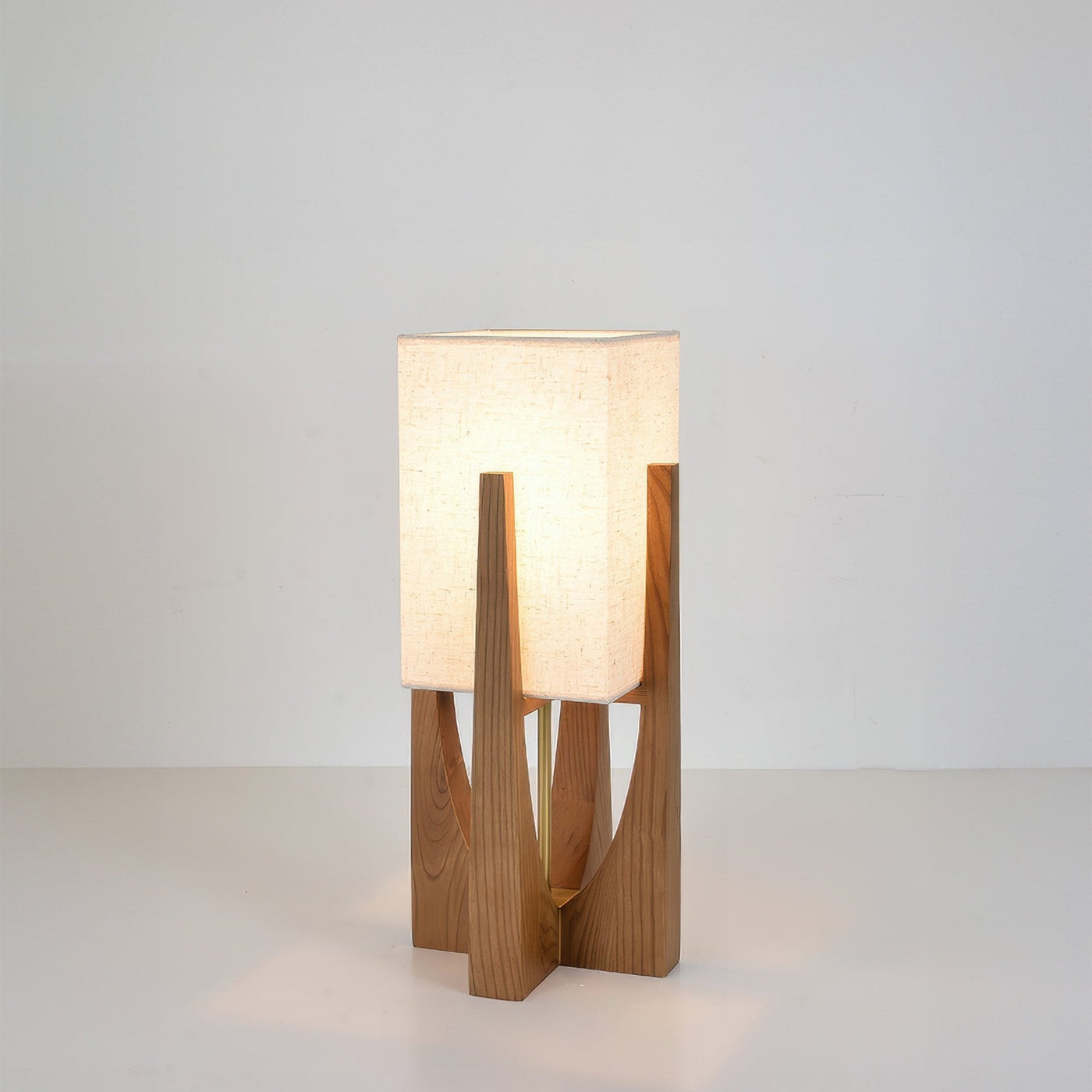 GlowZenith | Stylish walnut floor lamp