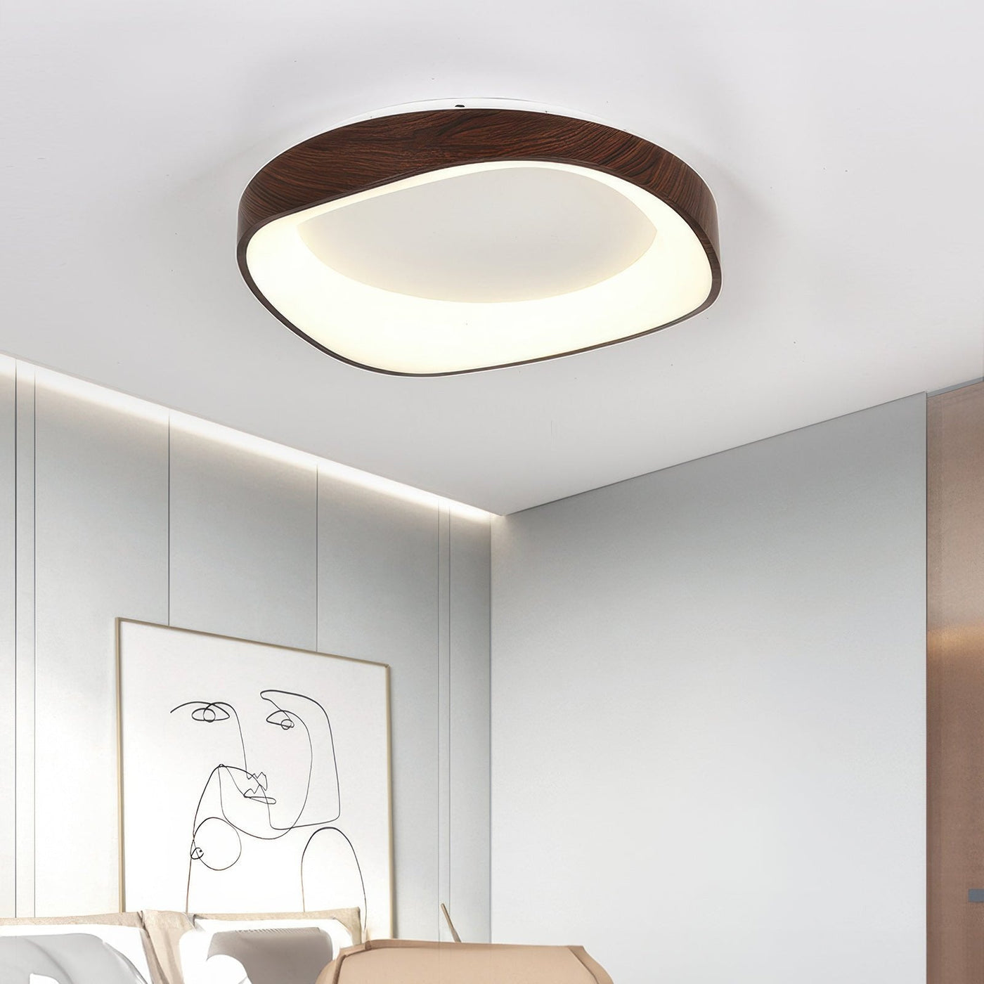 LumeArc | Modern Wood Grain ceiling light | Lamp Lounge