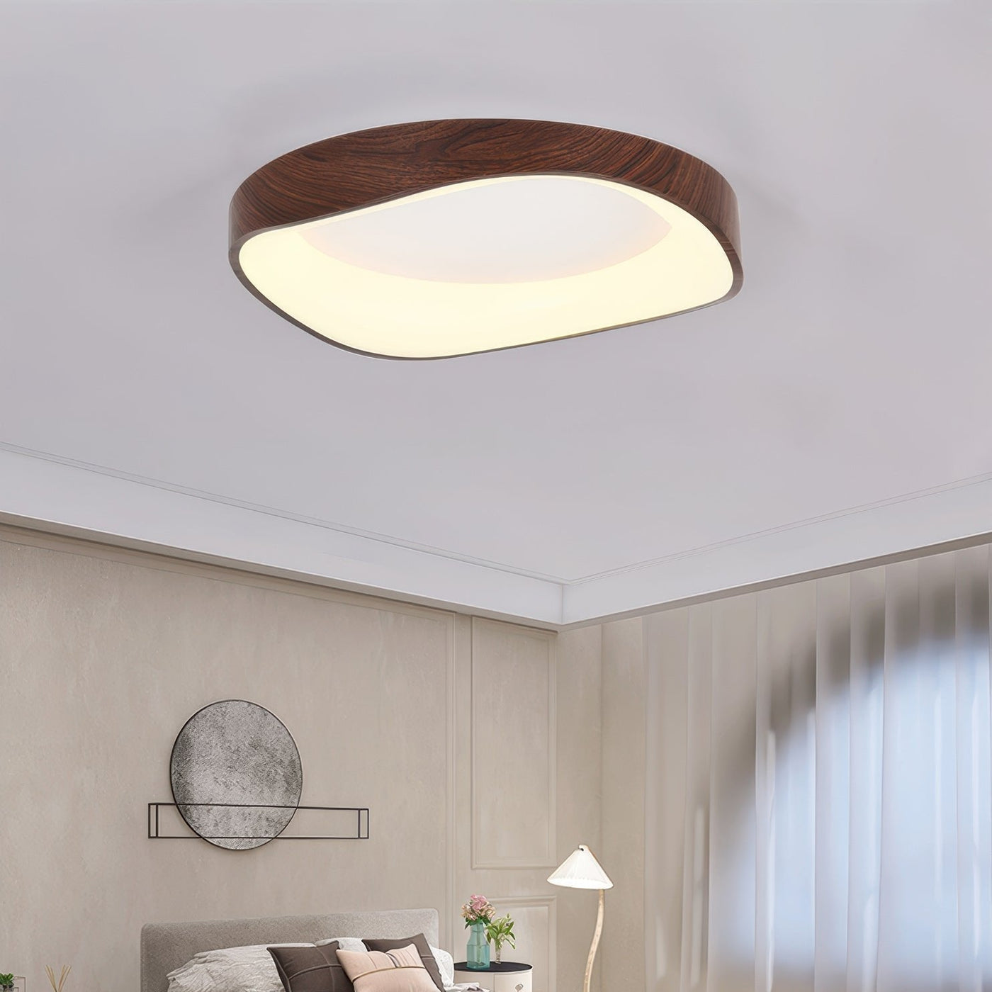 LumeArc | Modern Wood Grain ceiling light | Lamp Lounge