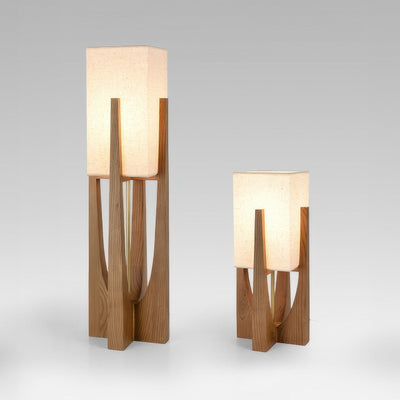 GlowZenith | Stylish walnut floor lamp