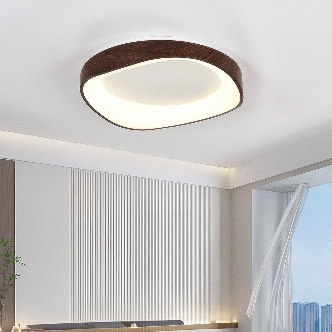 LumeArc | Modern Wood Grain ceiling light | Lamp Lounge