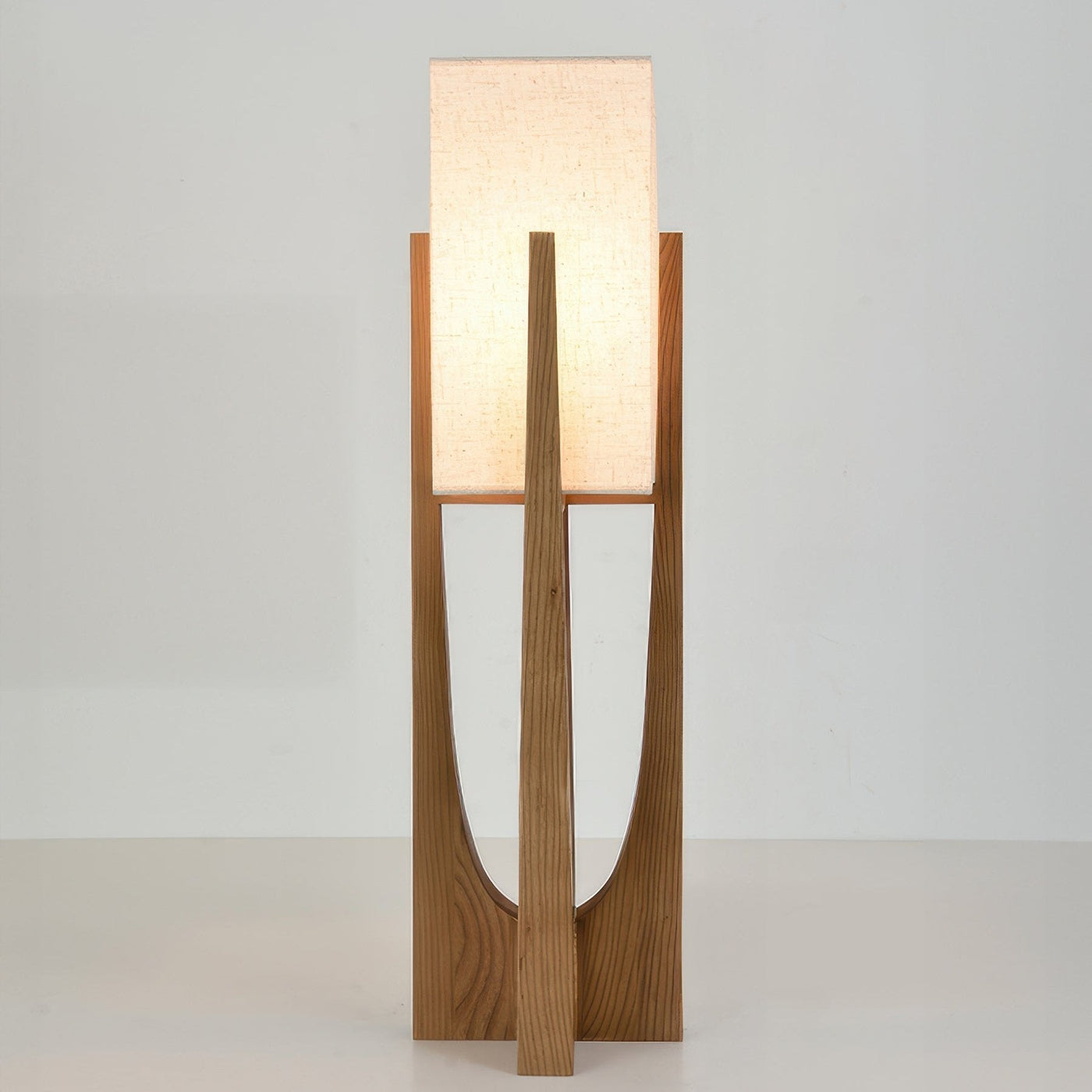 GlowZenith | Stylish walnut floor lamp