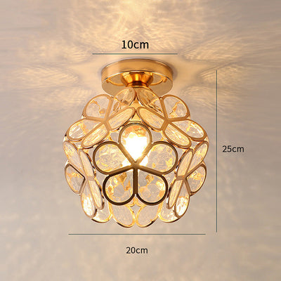 FloraRadiance | Floral Glass Hallway Ceiling Lamp