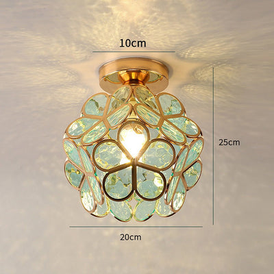 FloraRadiance | Floral Glass Hallway Ceiling Lamp