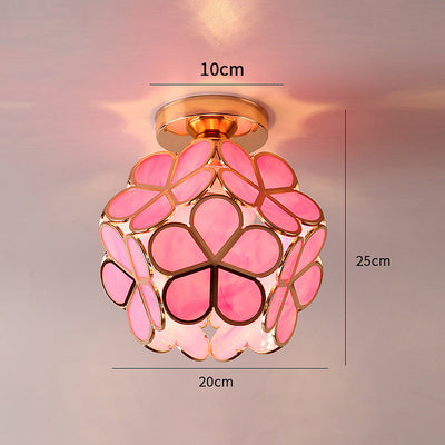 FloraRadiance | Floral Glass Hallway Ceiling Lamp