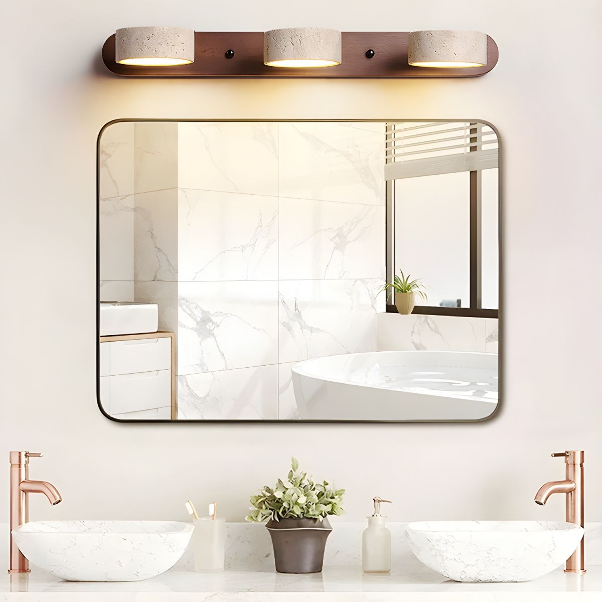 GlowPulse | Travertine Duo lamp holder